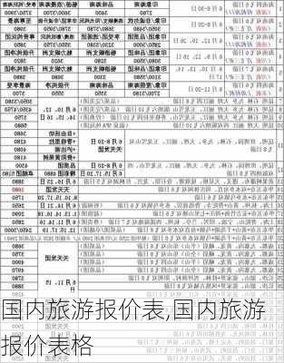 国内旅游报价表,国内旅游报价表格-第1张图片-小艾出游网