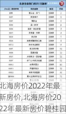 北海房价2022年最新房价,北海房价2022年最新房价碧桂园-第3张图片-小艾出游网