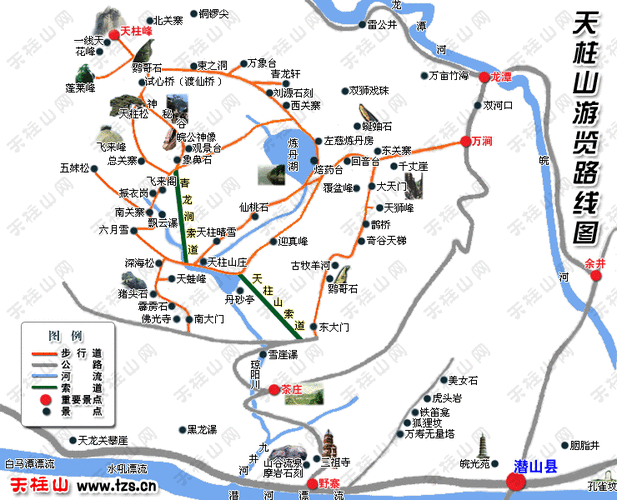 天柱山一日游最佳路线,天柱山一日游最佳路线地图-第2张图片-小艾出游网