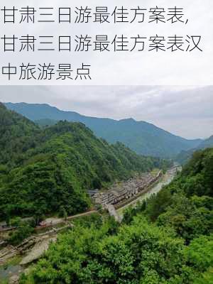 甘肃三日游最佳方案表,甘肃三日游最佳方案表汉中旅游景点-第1张图片-小艾出游网