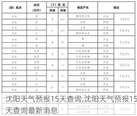 沈阳天气预报15天查询,沈阳天气预报15天查询最新消息-第1张图片-小艾出游网