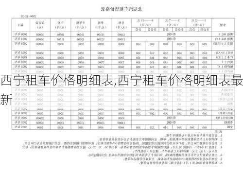 西宁租车价格明细表,西宁租车价格明细表最新-第1张图片-小艾出游网