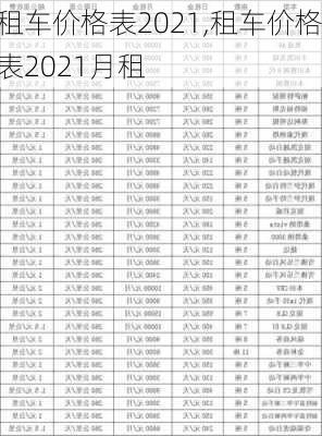 租车价格表2021,租车价格表2021月租-第3张图片-小艾出游网