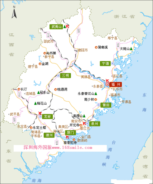 福建旅游景点地图,福建旅游景点地图高清