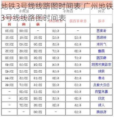 地铁3号线线路图时间表,广州地铁3号线线路图时间表-第1张图片-小艾出游网