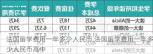 法国留学费用一年多少人民币,法国留学费用一年多少人民币高中-第2张图片-小艾出游网