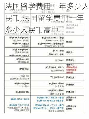 法国留学费用一年多少人民币,法国留学费用一年多少人民币高中