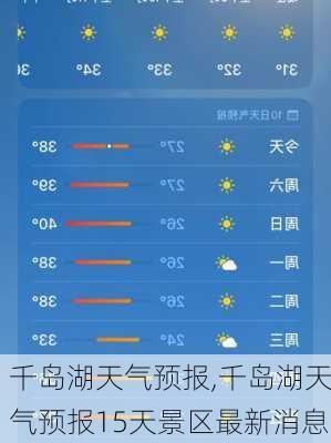 千岛湖天气预报,千岛湖天气预报15天景区最新消息-第2张图片-小艾出游网