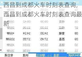 西昌到成都火车时刻表查询,西昌到成都火车时刻表查询最新-第3张图片-小艾出游网