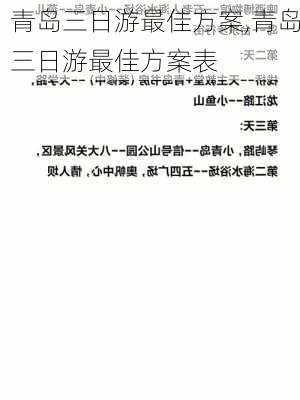 青岛三日游最佳方案,青岛三日游最佳方案表