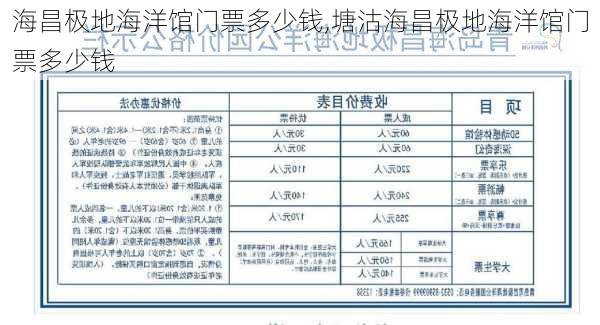 海昌极地海洋馆门票多少钱,塘沽海昌极地海洋馆门票多少钱