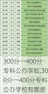 300分一400分专科公办学校,300分一400分专科公办学校有哪些