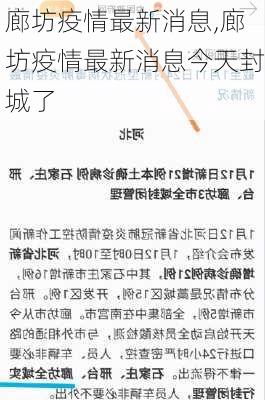 廊坊疫情最新消息,廊坊疫情最新消息今天封城了