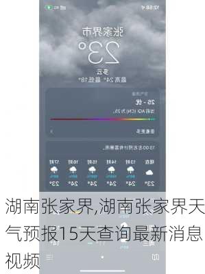 湖南张家界,湖南张家界天气预报15天查询最新消息视频-第2张图片-小艾出游网