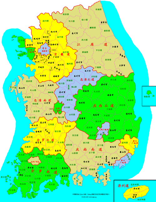 韩国地图,韩国地图详细地图-第3张图片-小艾出游网