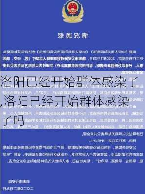 洛阳已经开始群体感染了,洛阳已经开始群体感染了吗-第3张图片-小艾出游网